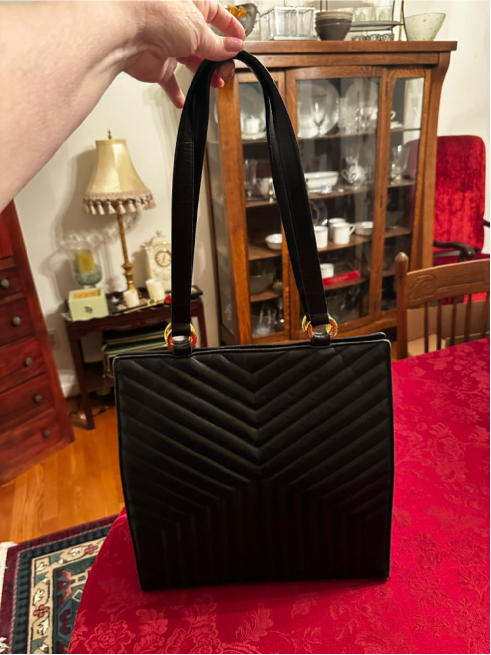 Yves Saint Laurent Black Quilted Leather & Gold Shoulder Bag